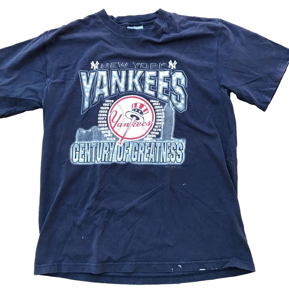 New York Yankees 100 Years Anniversary Baseball Jersey Vintage Magestic Mens L